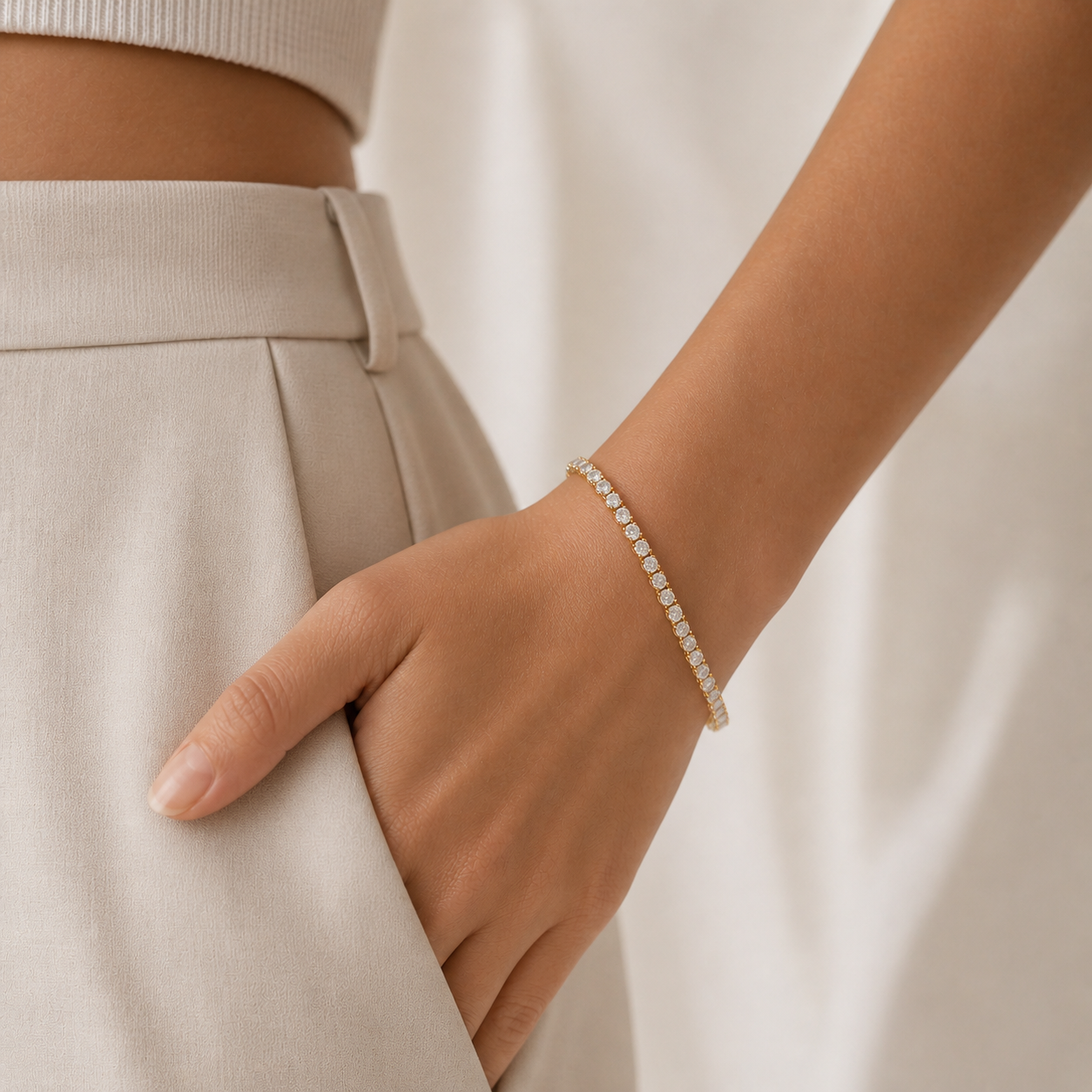 Tennis Bracelet (Gold)