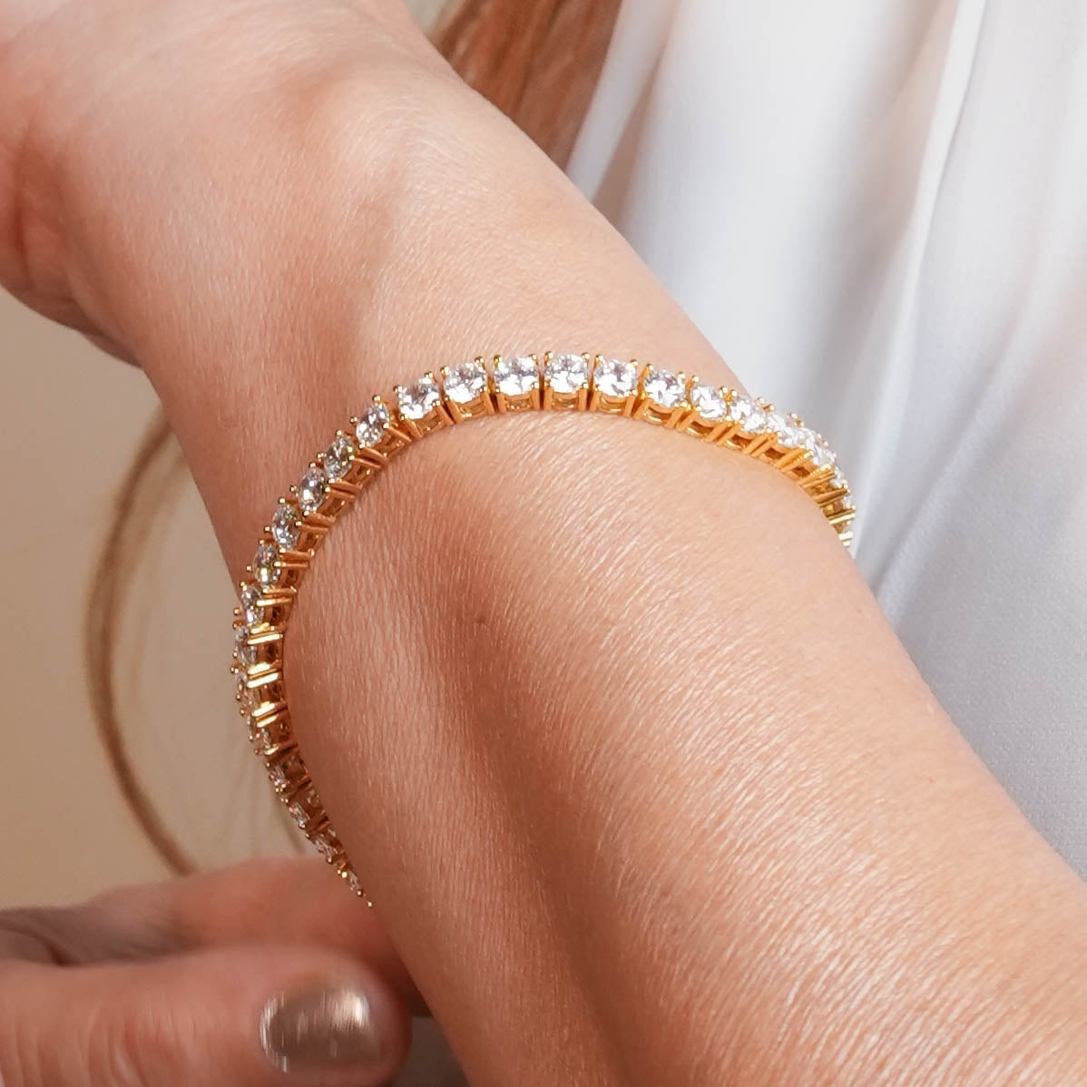 Tennis Bracelet (Gold)