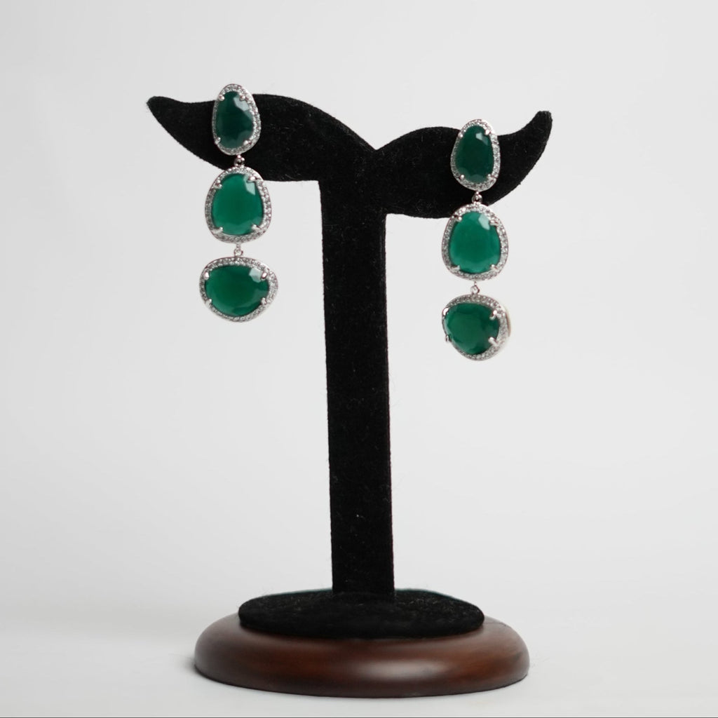 emerald triad earring 
