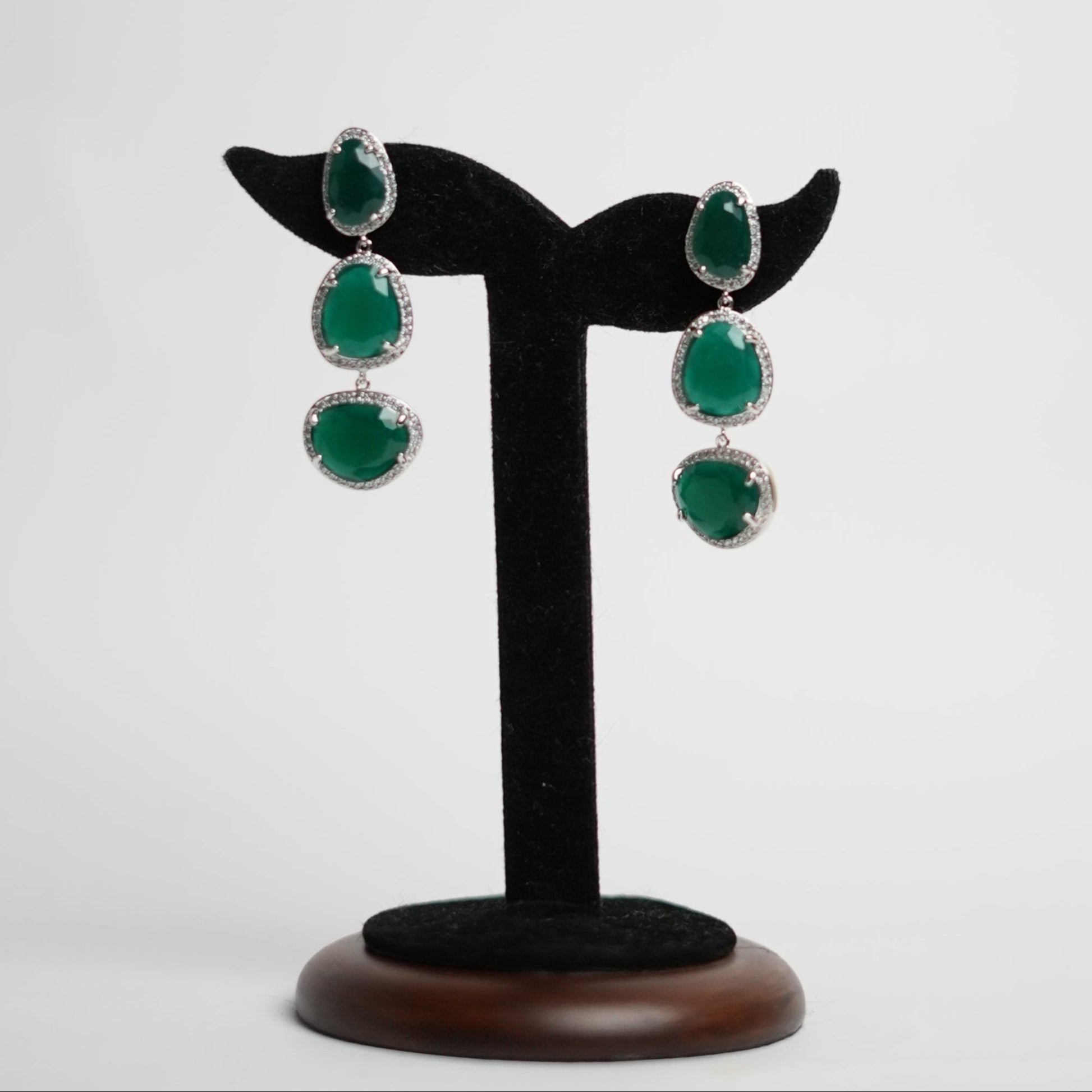 emerald triad earring 
