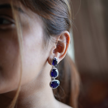 sapphire triad earring 