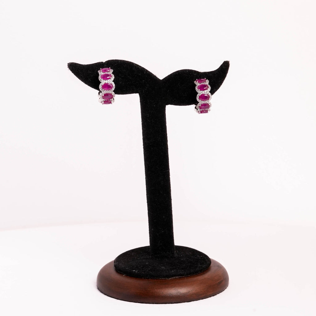 pink ruby crownstone hoops