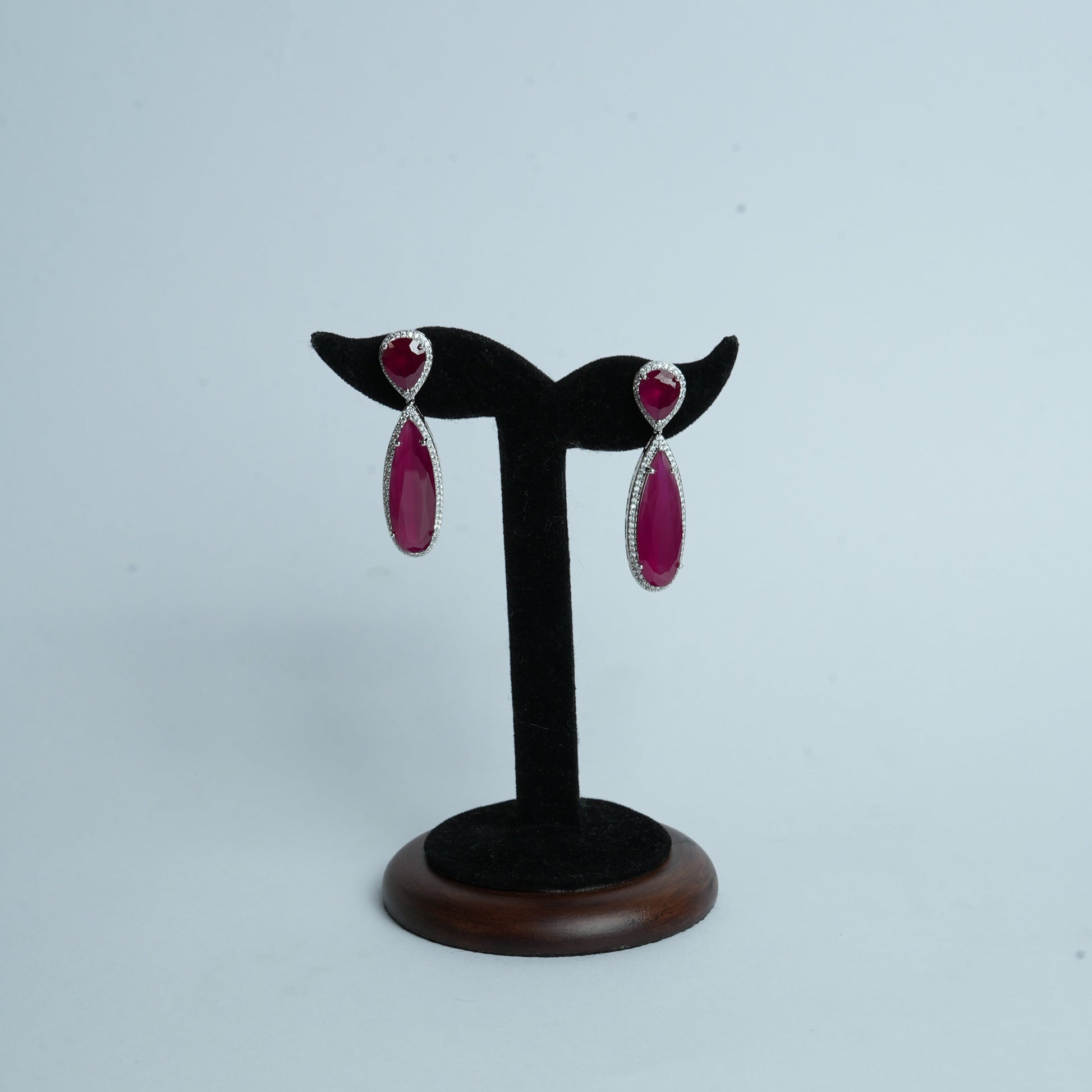 long drop earring ruby