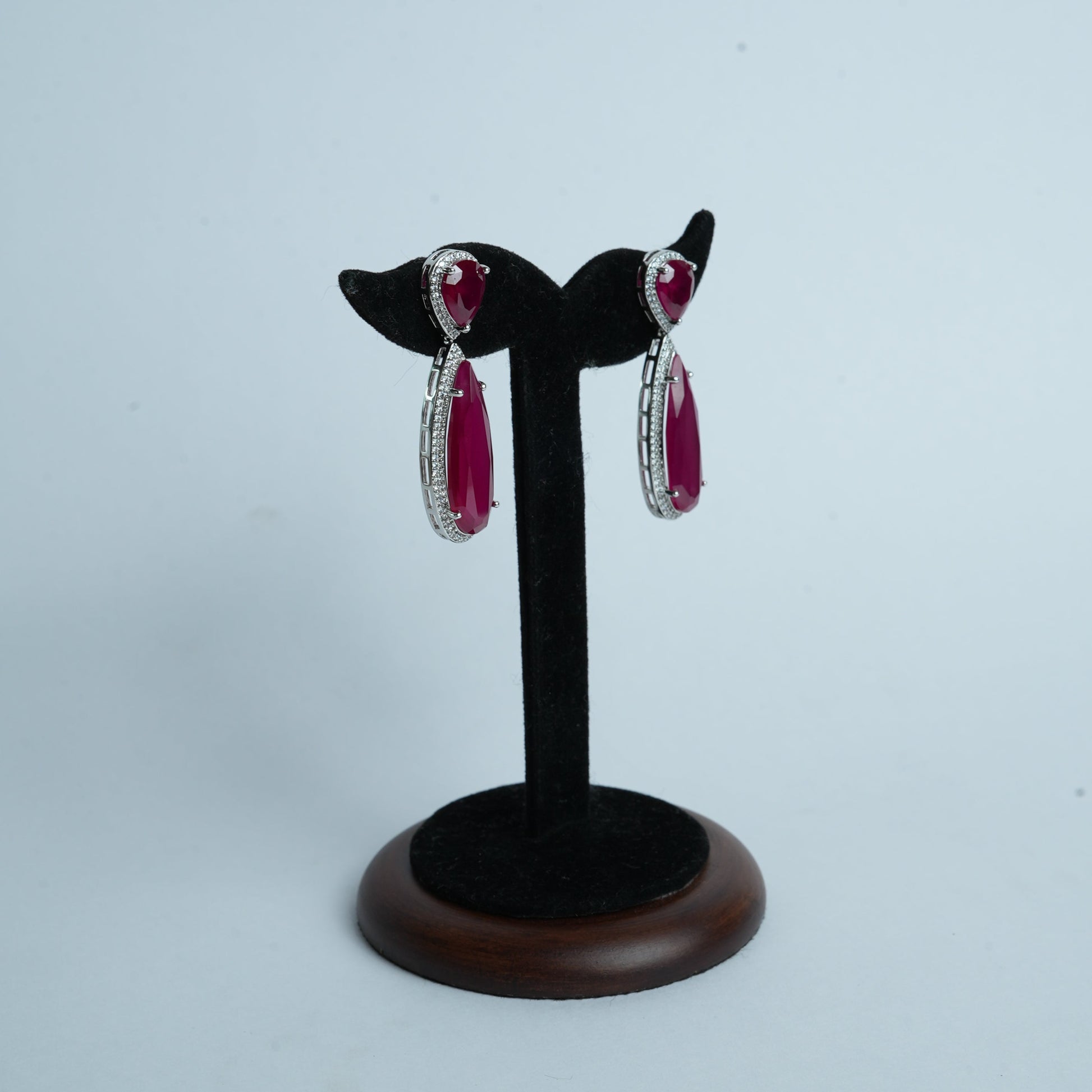 long drop earring ruby