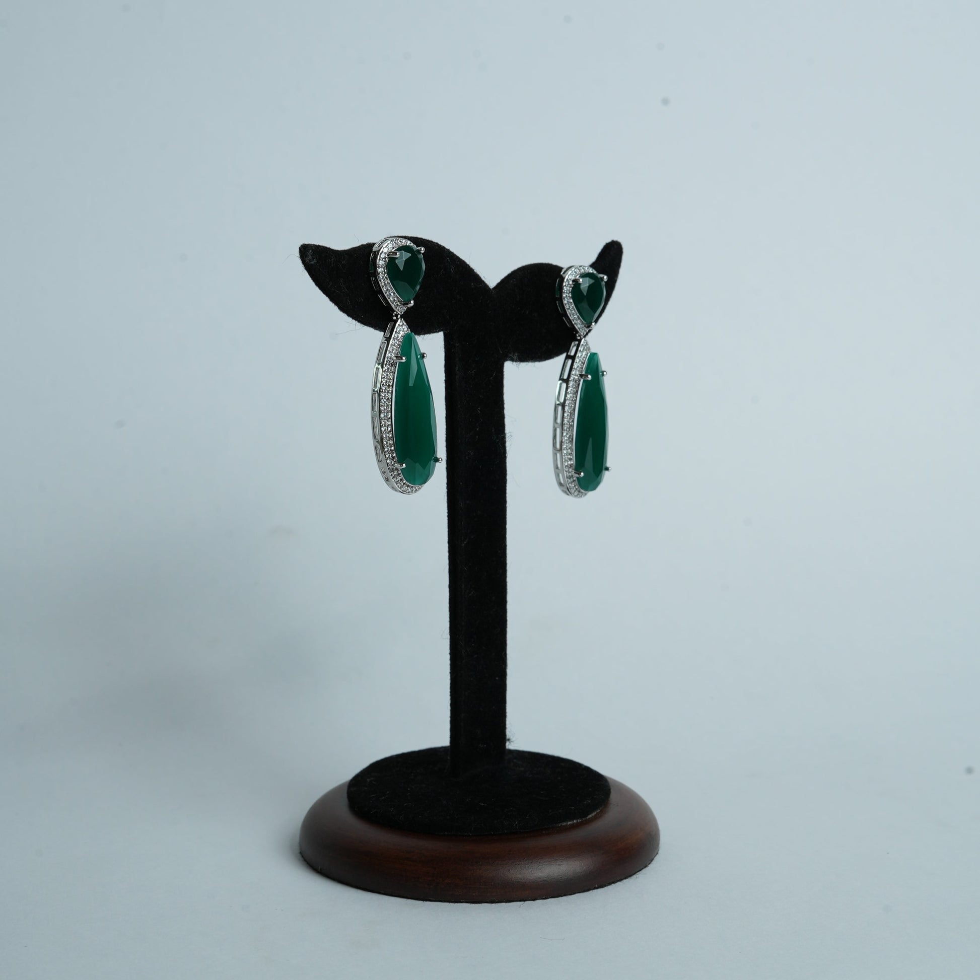 long drop earring emerald