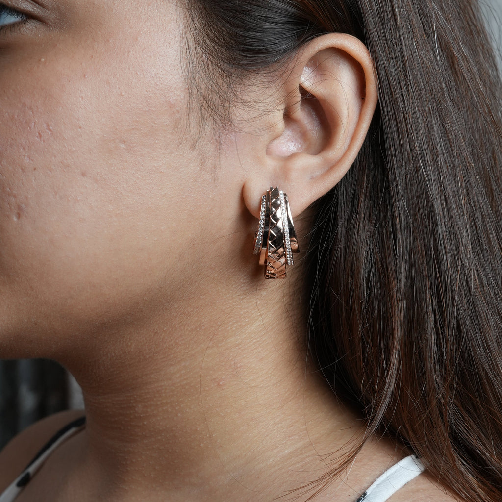 rose-gold hoop earring