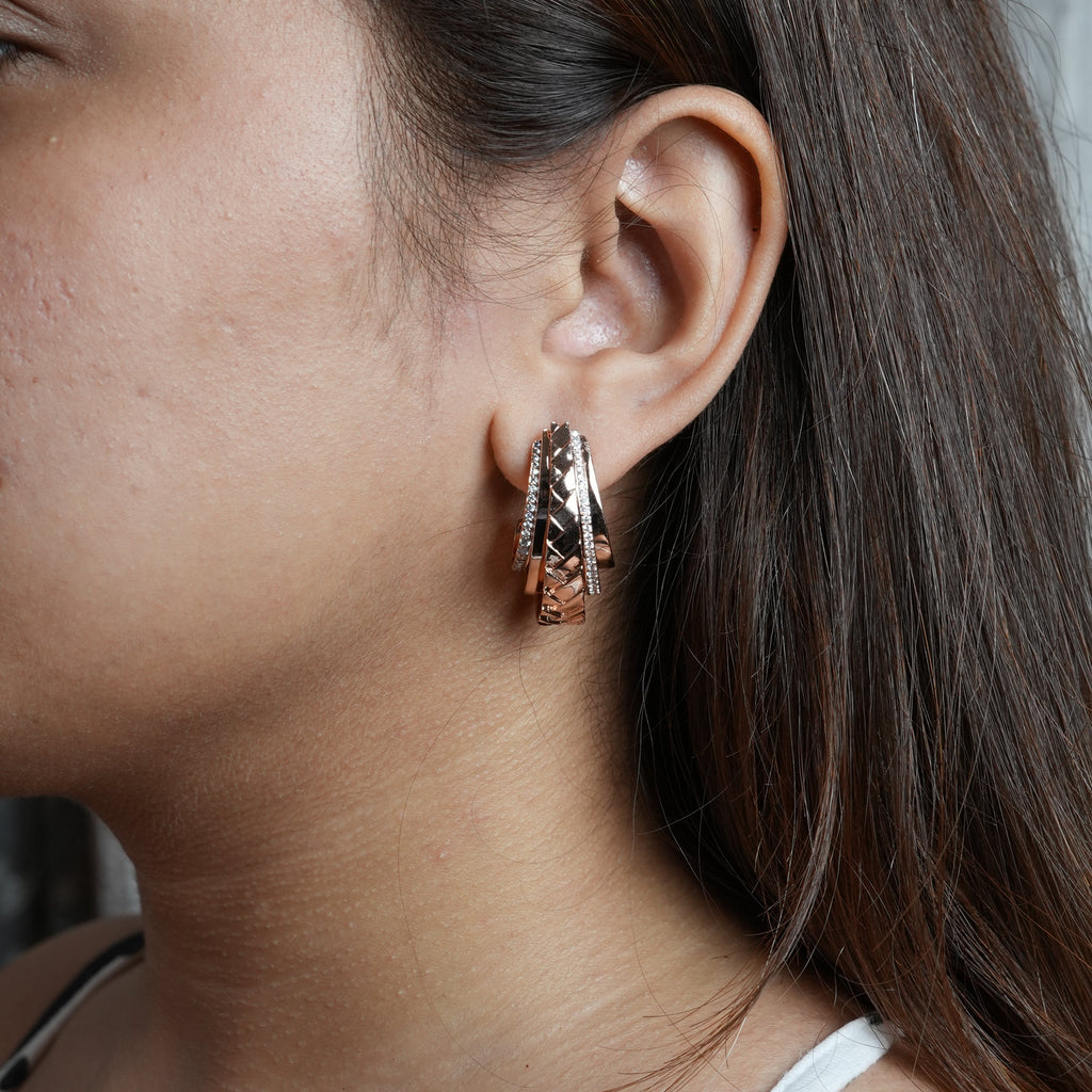 rose-gold hoop earring