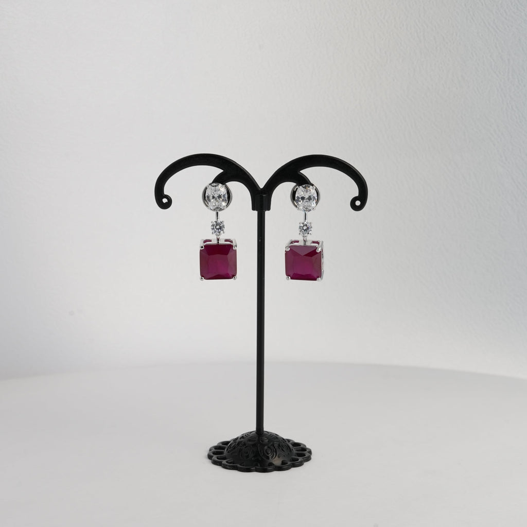 ruby diamond earring