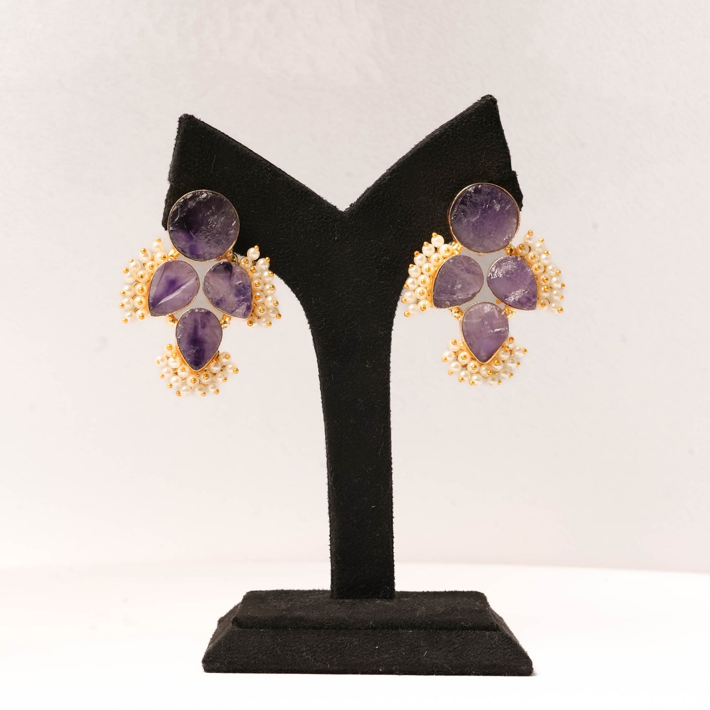 Amethyst Petal Studs