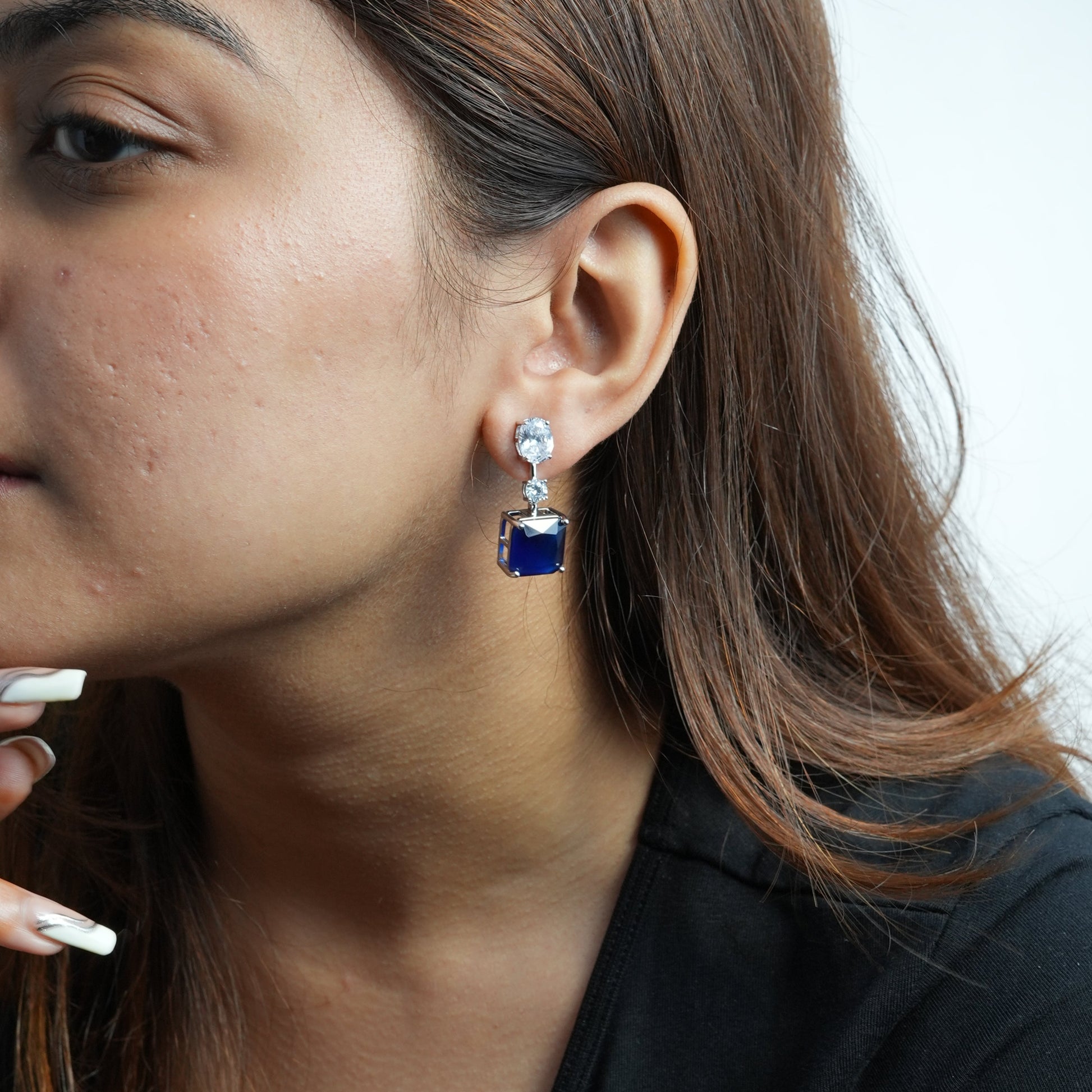 sapphire diamond earring