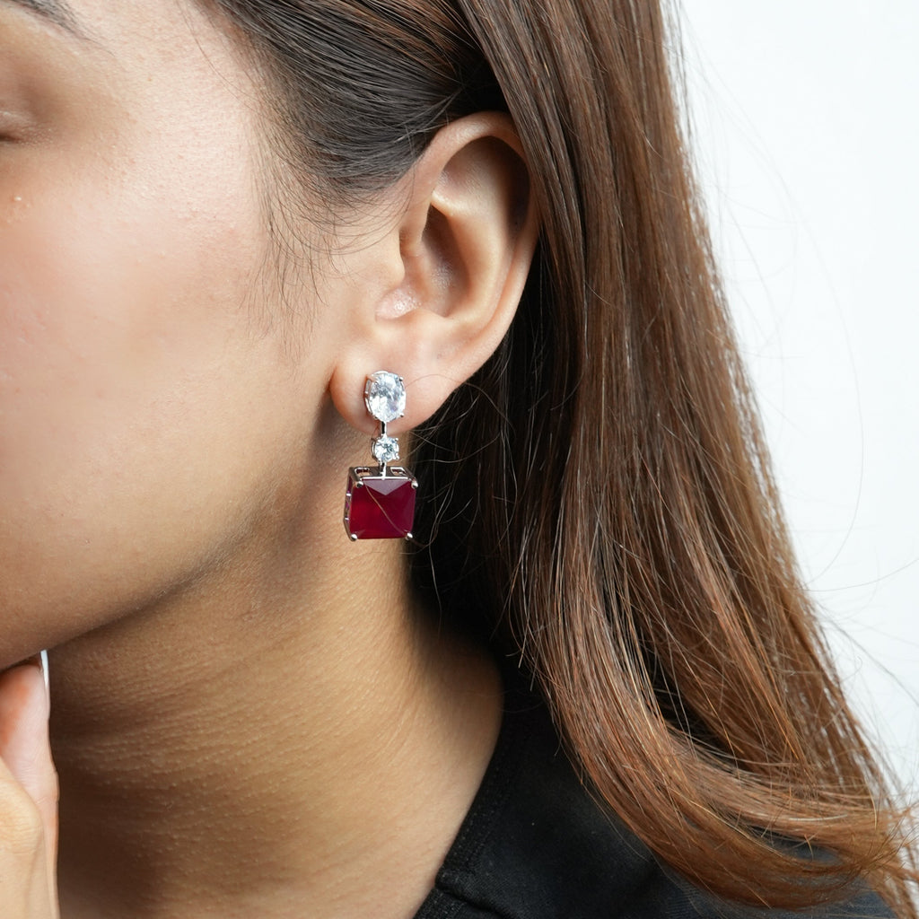 ruby diamond earring