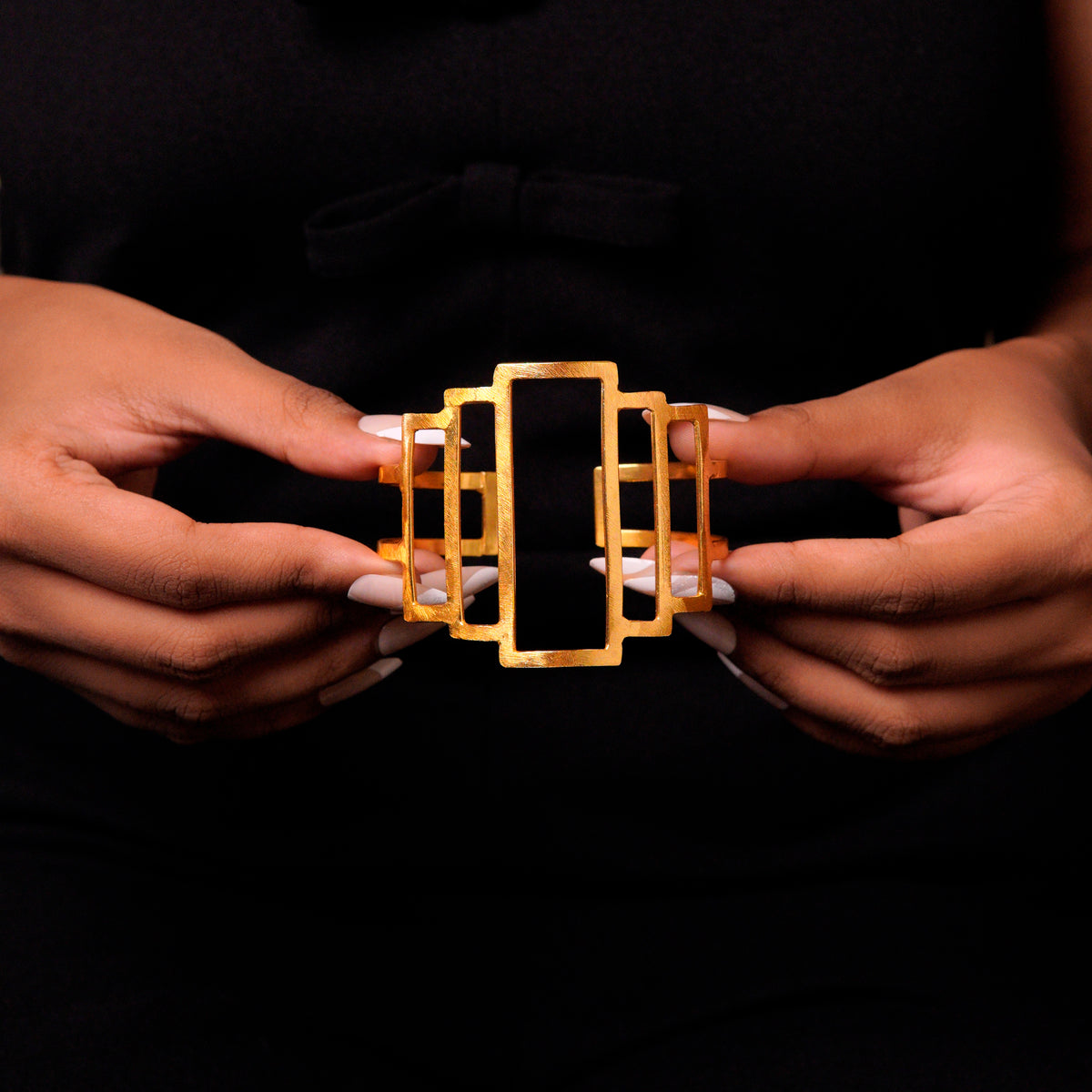 Structured gold cuff