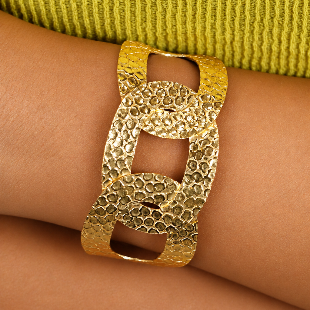 Golden Hammered Cuff