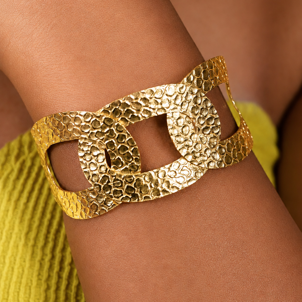Golden Hammered Cuff