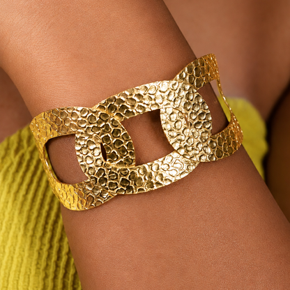 Golden Hammered Cuff